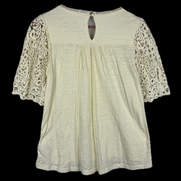 Anthropologie Eri + Ali Women Crochet Lace Blouse Sz S Boho Romantic Cottagecore - Picture 3 of 10